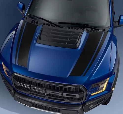 2015-2017 Ford F-150 Hood Stripe Decal With F-150 Logo - Vinyl Graphics Kit By Rocky Mountain Graphics
