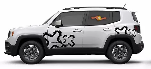 Distressed American Flag Vinyl Hood Decal For Jeep Renegade 2015-2024