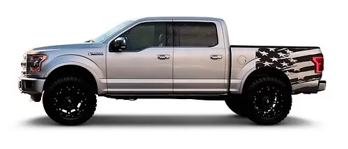Patriotic Army Star Skull Truck Bed Stripes (Pair) – Universal Fit For Ram, Chevy, F150, Toyota | Oracal 651 Vinyl