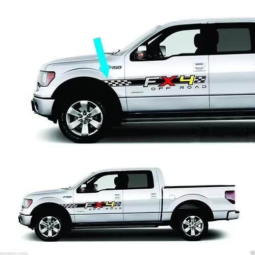 Ford F150 Fx4 Metallic Silver 4x4 Offroad Truck Bed Decal Set For - Foto 11