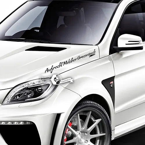Sports Mind Aufkleber – Powered By Mercedes Benz Racing Decal, Schwarz/rot, Für Links & Rechts