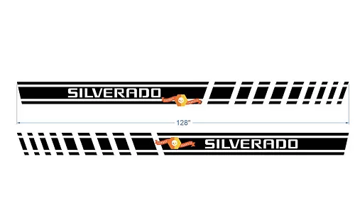 Rally Stripe Decal For 2007-2013 Chevy Silverado Z71 – 3M Film, Upper Placement