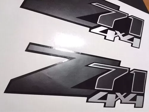 Z71 decal silverado sticker (set) brushed chrome and red