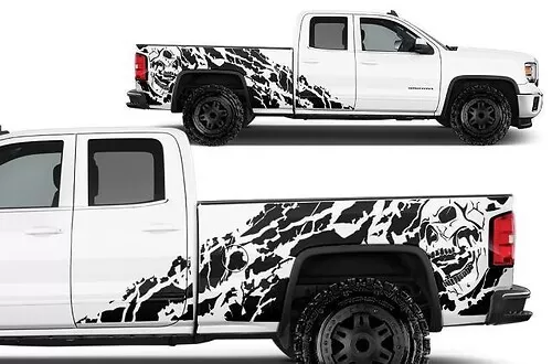 2 Truck vinyl decal racing sticker Stripes GMC Sierra hood factory ...