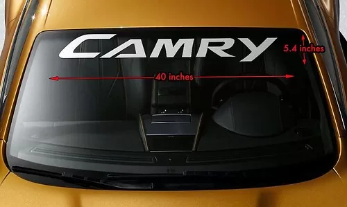 JAPANESE KATAKANA 'CAMRY' Windshield Banner Vinyl Decal – 35" X 6.3", Glossy, Self-Adhesive (Made In USA)