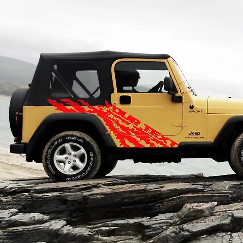 Custom Vinyl Wrap Kit Wrangler Torn for Jeep TJ YJ