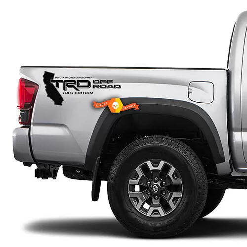thumbnail interactive-video image 1 of Hell Graphics TRD Off-Road Mountain Decal Set – Black Red Pair, 4pc, For Toyota Tundra Tacoma, ST-324 1 of 2