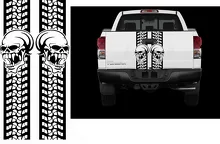 Dodge Ram HEMI Mopar Skull Rear Bed Vinyl Decal Stripes Truck Graphics