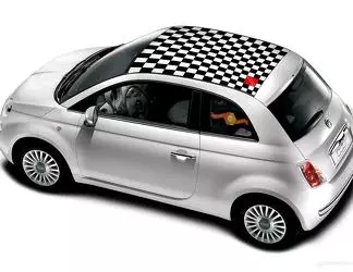 Fiat 500 Green and Red Side Racing Stripes stickers graphics decals A737 