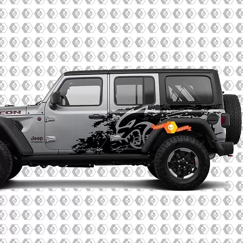 thumbnail image 2 of Oracal 4x4 Tire Tread Vinyl Decal – 8x23 Inch, Fits Jeep Truck Hood Body, Glossy Matte Metallic, USA Made 2 of 3