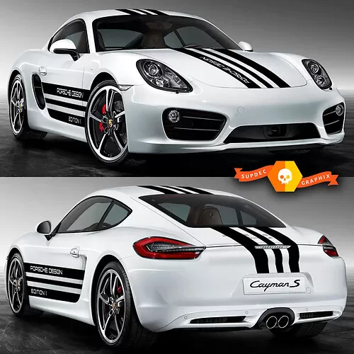 Porsche Cayman S Design Edition Side Stripes Kit Decal Sticker