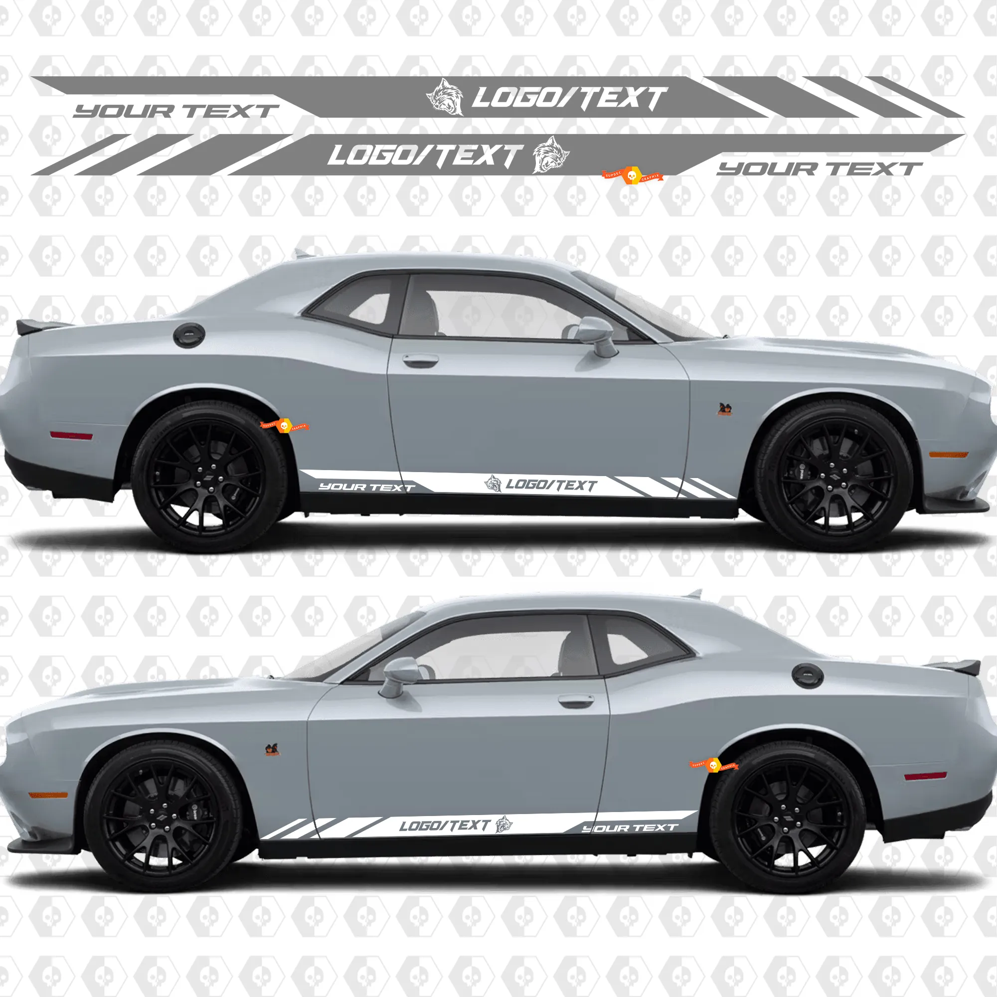 Wildcat Style Rocker Panel Stripes Decal for Dodge Challenger id=13031