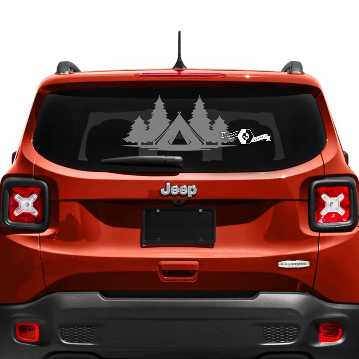 Forest Mountain Tailgate Window Vinyl Decal for Jeep Renegade