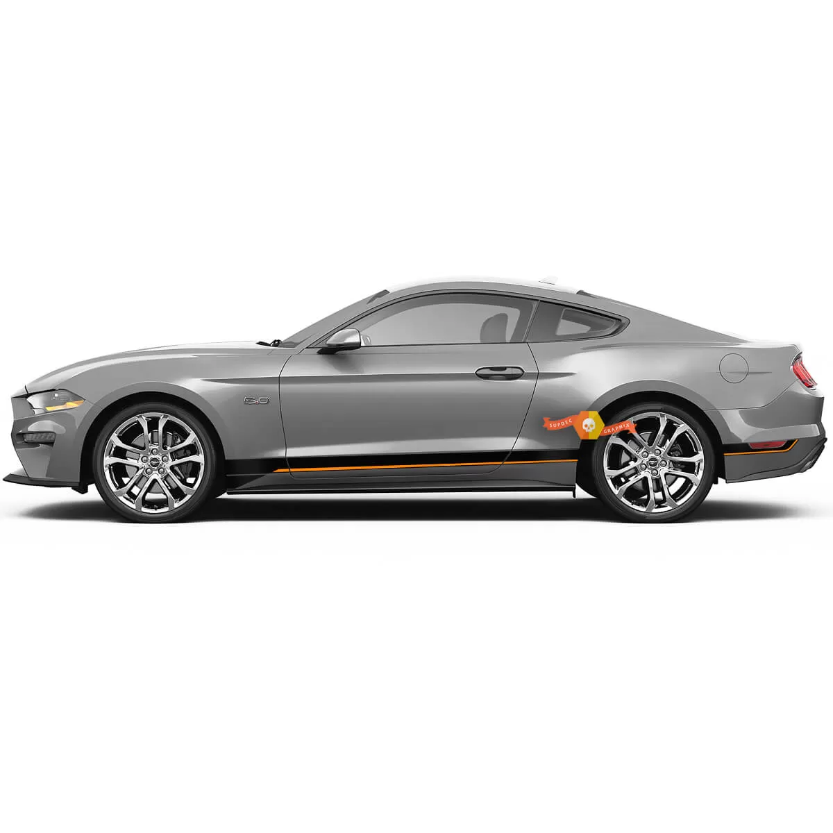 2003-04 Mustang Mach 1 Lower Rocker Stripes Decal - Mach 1 Name