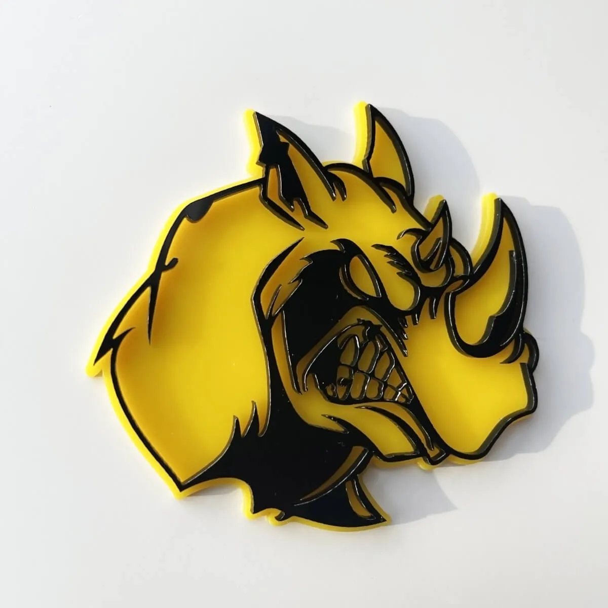 Custom 3D Rhino Angry Logo Fender Badges Emblem