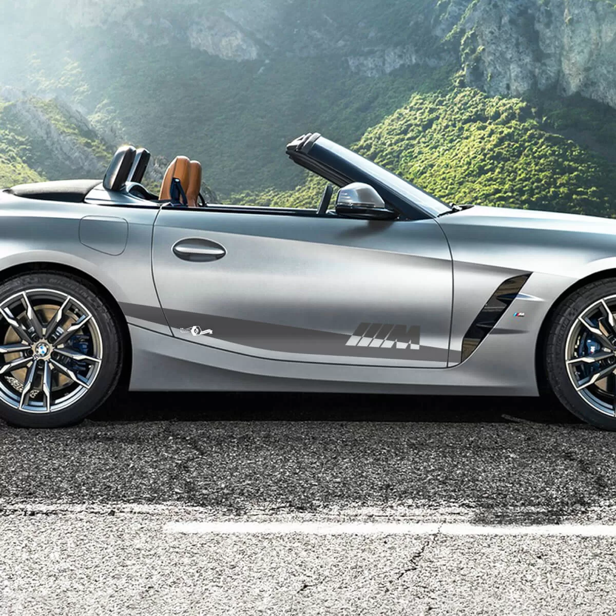 Side Door Accent Stripes with M Logo BMW Z4 Vinyl Decal Sticker