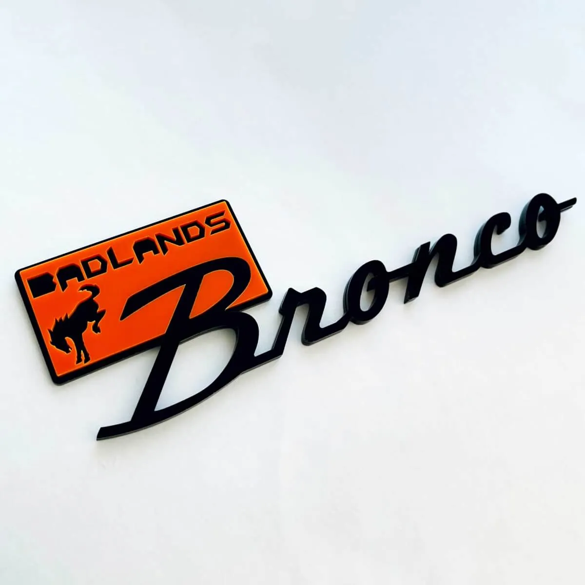 horse Badlands Fender Badges Tailgate Emblem 3D Badge Black vs Orange