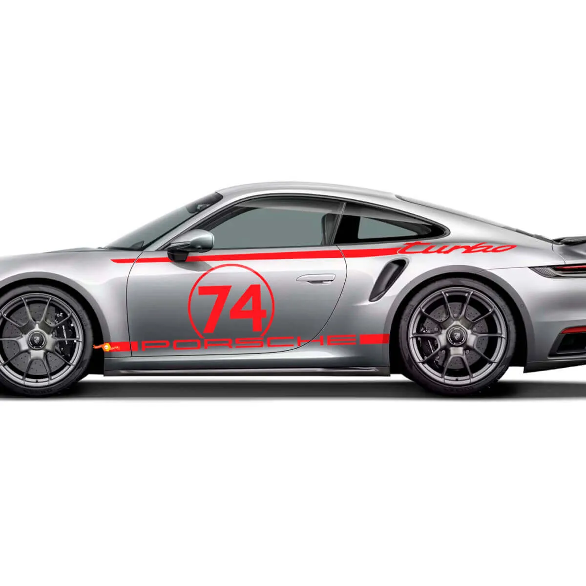 TURBO Decal Sticker - Sport Car Racing Performance Stripe Emblem - Universal