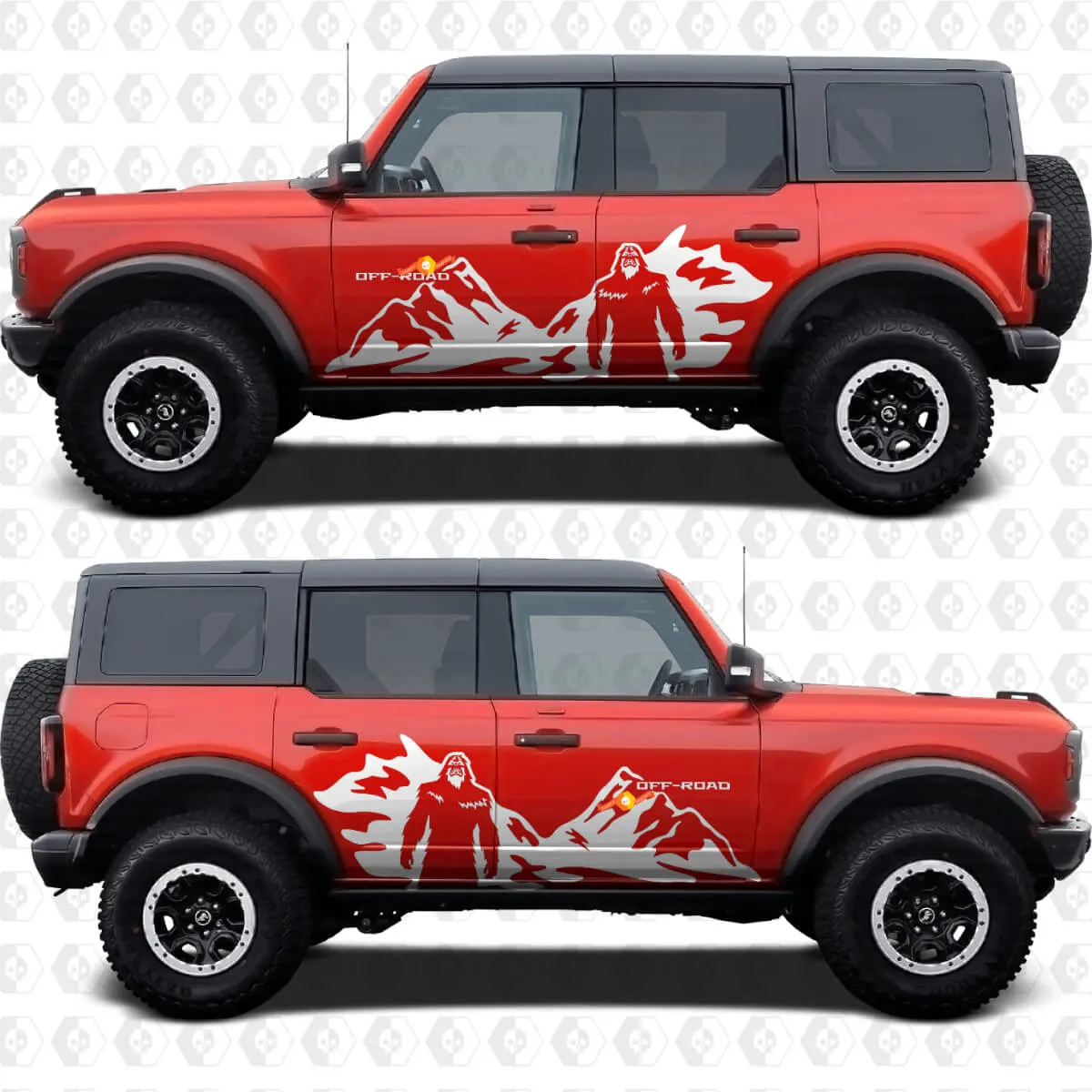 DIY Off-Road Vinyl Decal Sticker Set – 2-Piece Tailgate & Side Body Decor, Black