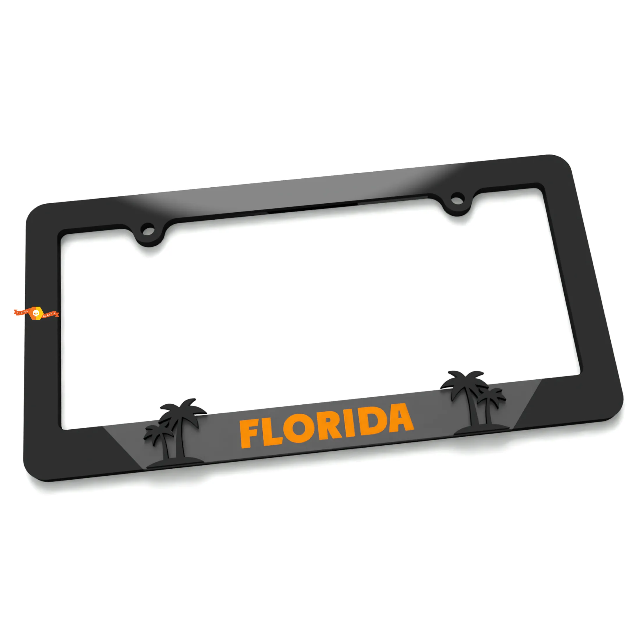 Florida State Palms Black Grey Acrylic License Plate Frame