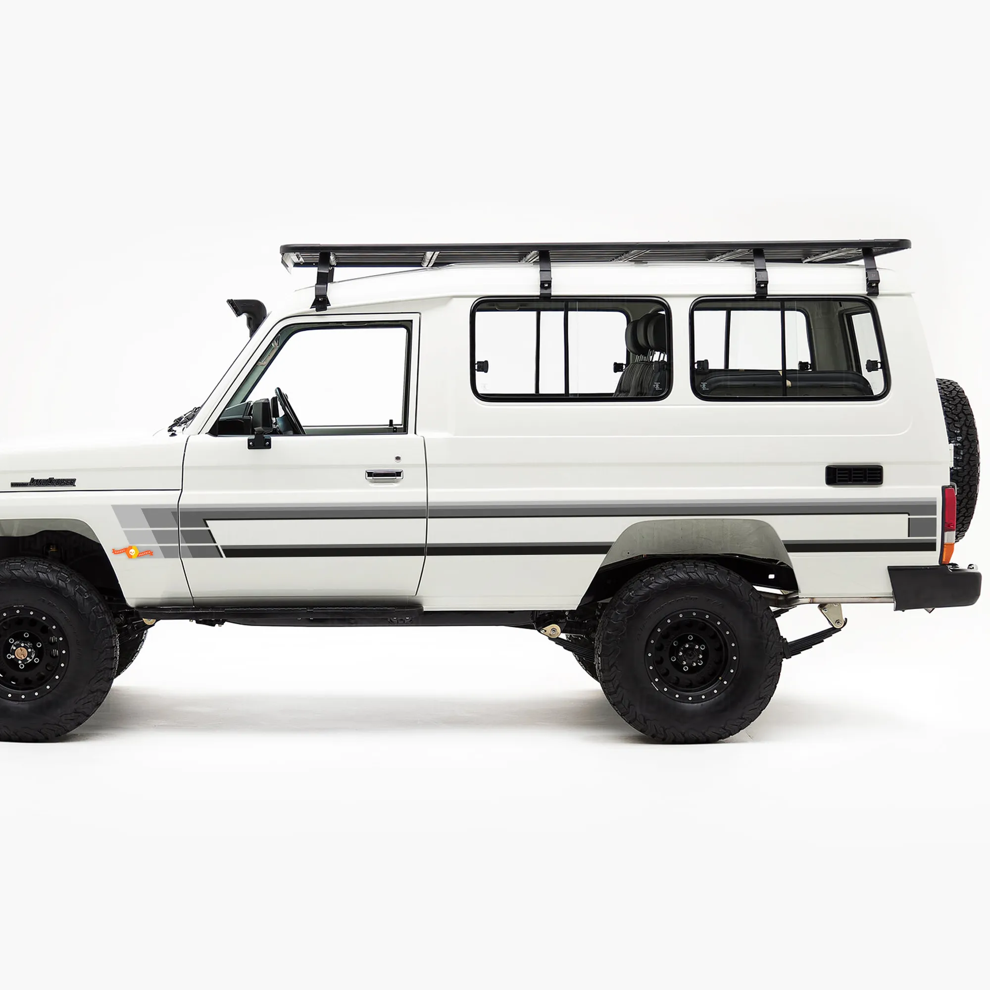 Vintage Style Side Stripes Vinyl Decal Kit For Toyota Land Cruiser