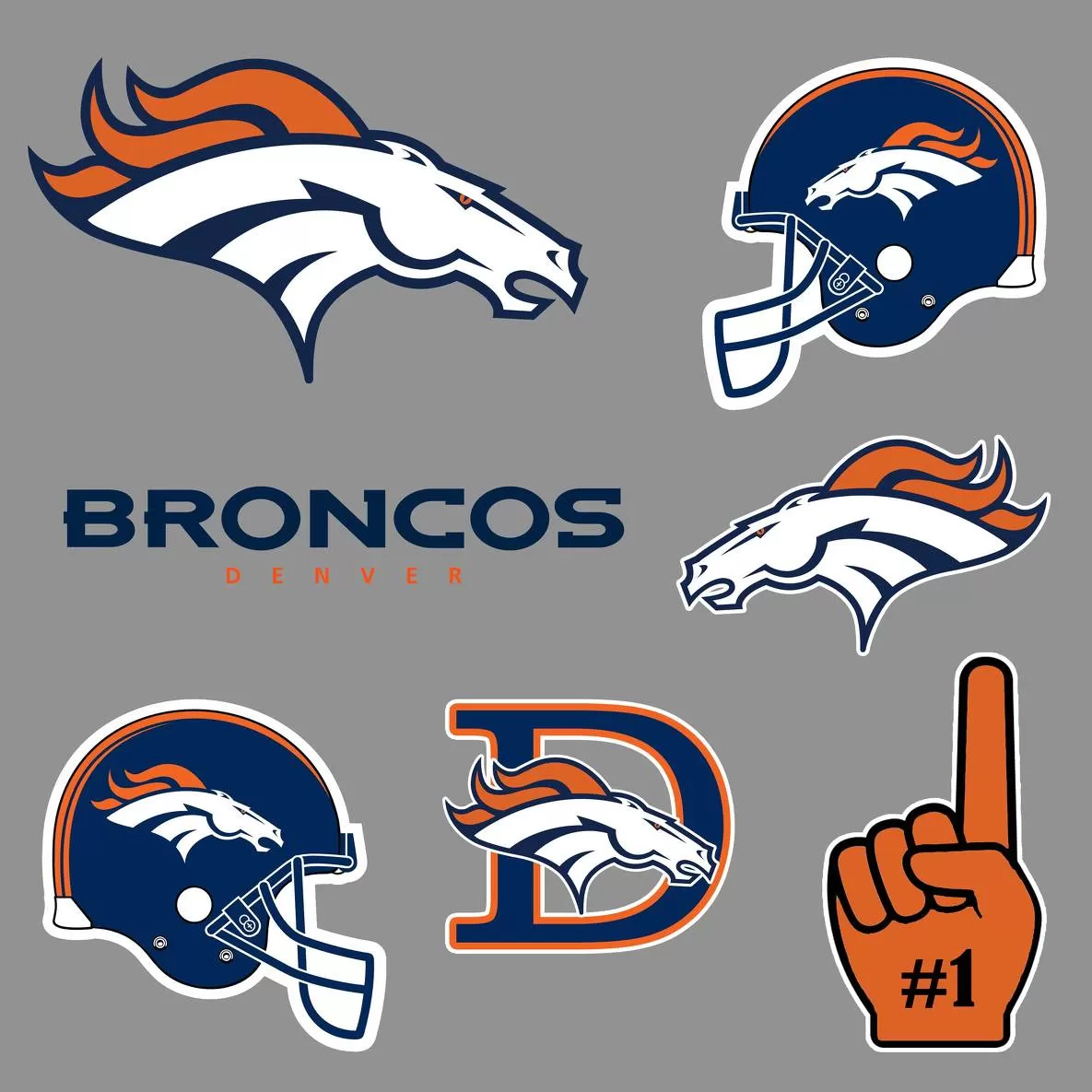 Denver Broncos WinCraft 17 x 17 Perfect Cut Decal