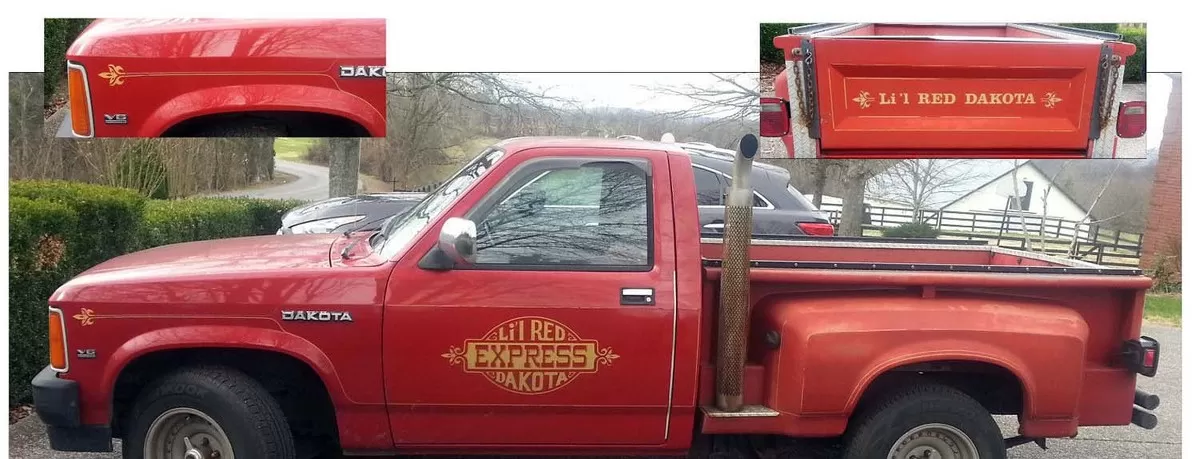 GE-QG-375 1990 DODGE - DAKOTA Li'l RED EXPRESS - TRUCK LETTERING ...